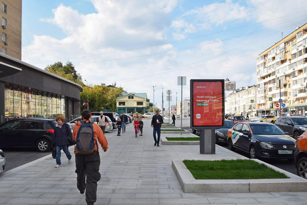 Фотография рекламного носителя, тип: Ситиформат 1.8x1.2, адрес: Красная Пресня ул., д.23, Москва, Россия. Сторона Б №557291