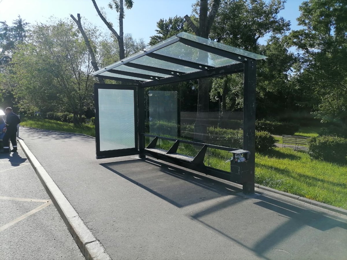 Фотография рекламного носителя, тип: Остановка 1.8x1.2, адрес: Девятаева ул., ост. "Автовокзал", Казань, Республика Татарстан, Россия. Сторона А №1006975