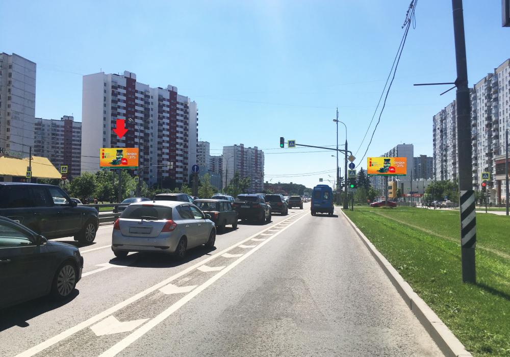 Фотография рекламного носителя, тип: Билборд 3x6, адрес: Боровское ш., д. 35, Москва, Россия. Сторона Б1 №824525