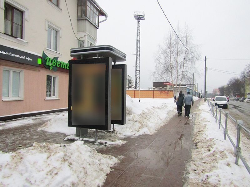 Фотография рекламного носителя, тип: Ситиформат 1.8x1.2, адрес: Крестьянская ул., д.10, Солнечногорск, Московская область, Россия. Сторона Б1 №763671