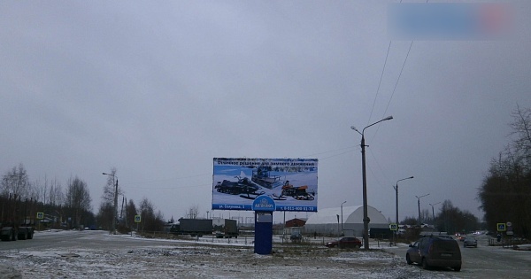 Фотография рекламного носителя, тип: Билборд 3x6, адрес: Спиридонова ул. Х Северная ул., Сегежа, Республика Карелия, Россия. Сторона A №1002311