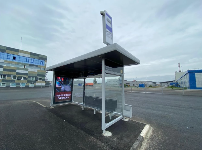 Фотография рекламного носителя, тип: Остановка 1.8x1.2, адрес: Аэропорт, ост. Аэропорт Уфа, Уфа, Республика Башкортостан, Россия. Сторона А №1098187