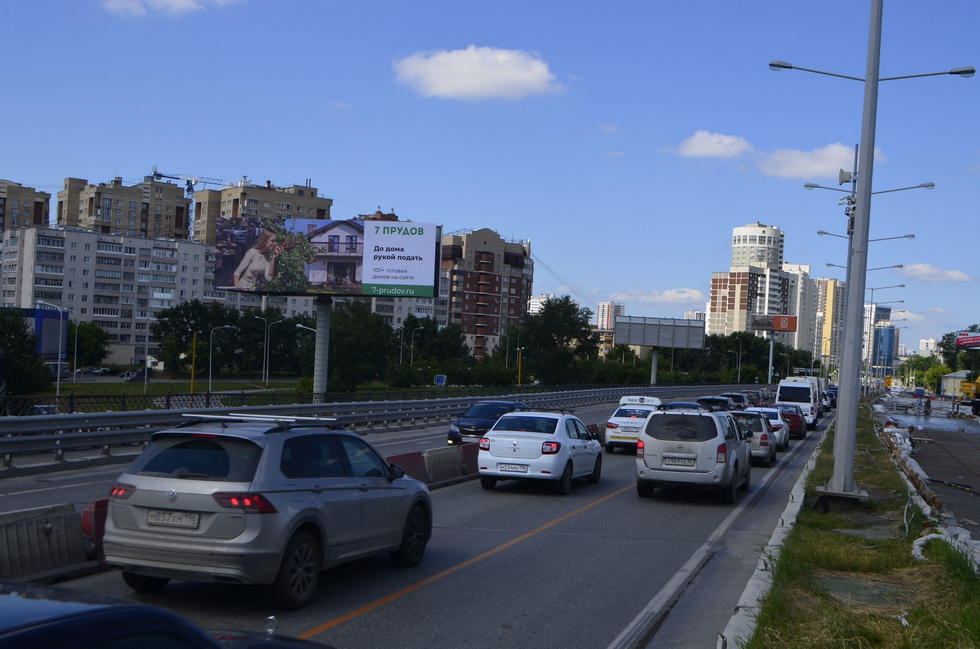 Фотография рекламного носителя, тип: Суперсайт 4x12, адрес: Луганская ул. Х Объездная а/д, поз.1, Екатеринбург, Свердловская область, Россия. Сторона Б №950488
