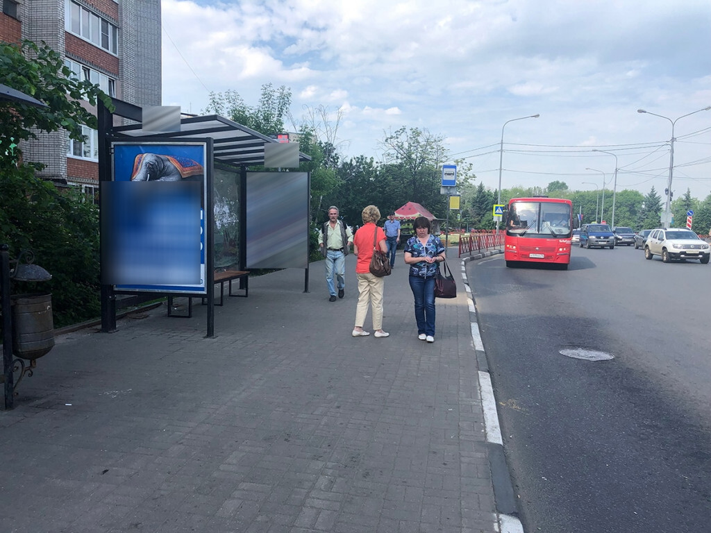 Фотография рекламного носителя, тип: Остановка 1.8x1.2, адрес: Фрунзе пр-т., д.2, остановка "проспект Фрунзе", Ярославль, Ярославская область, Россия. Сторона А1 №740926