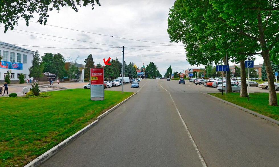 Фотография рекламного носителя, тип: Нестандартный ситиформат, адрес: Красная ул., д.29, Кореновск, Краснодарский край, Россия. Сторона Б №1025968