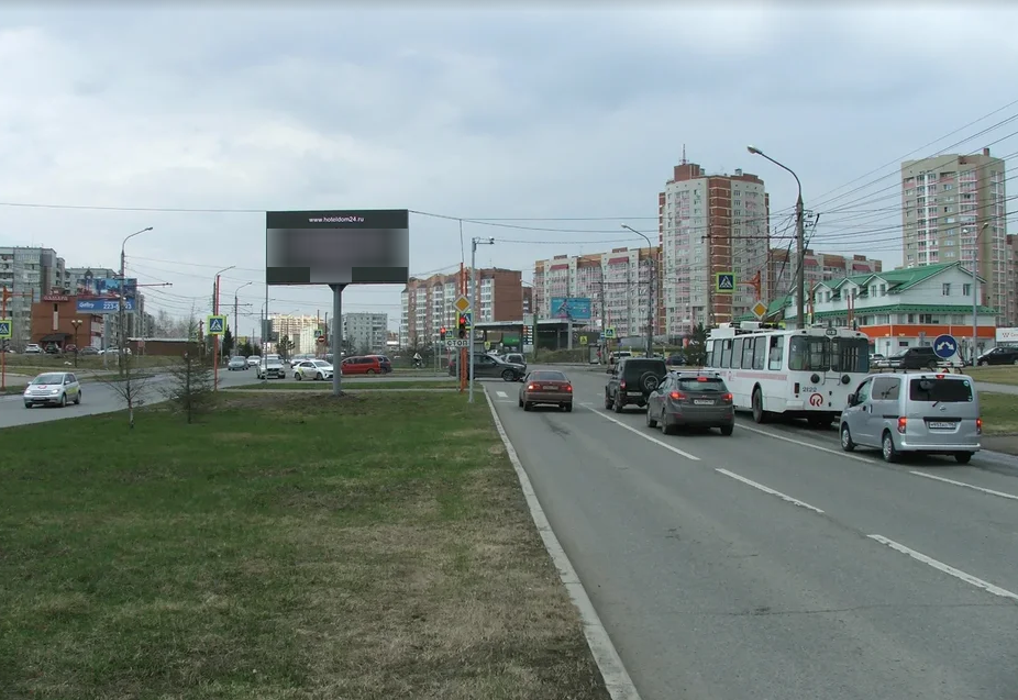 Фотография рекламного носителя, тип: Билборд 3x6, адрес: Комсомольский пр-т. Х Ястынская ул., Красноярск, Красноярский край, Россия. Сторона А1-А10 №724244