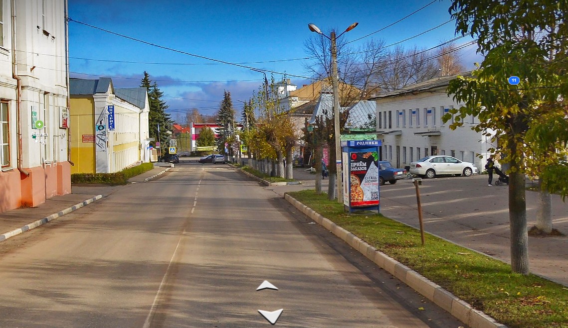 Фотография рекламного носителя, тип: Нестандартный ситиформат, адрес: Советская ул., д.14, ТЦ Клубничка, Родники, Ивановская область, Россия. Сторона B №1088224