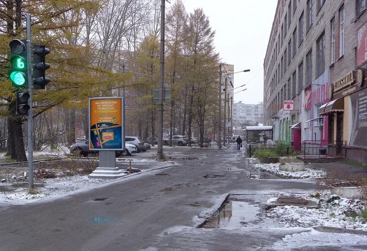 Фотография рекламного носителя, тип: Ситиформат 1.8x1.2, адрес: Тимме ул., швейная фабрика, Архангельск, Архангельская область, Россия. Сторона А №819737