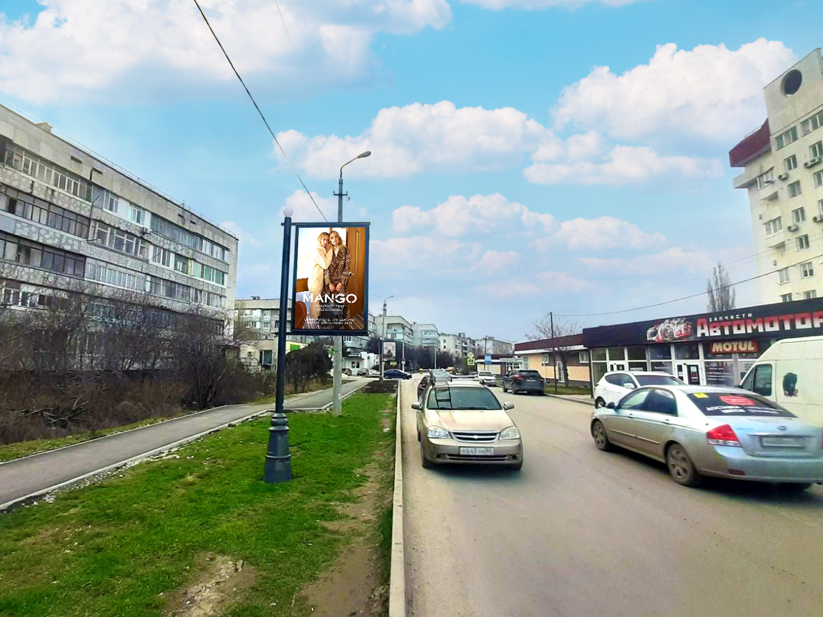 Фотография рекламного носителя, тип: Ситиформат 1.8x1.2, адрес: Старшинова б-р., д.19, поз.1, Феодосия, Республика Крым, Россия. Сторона B №958410