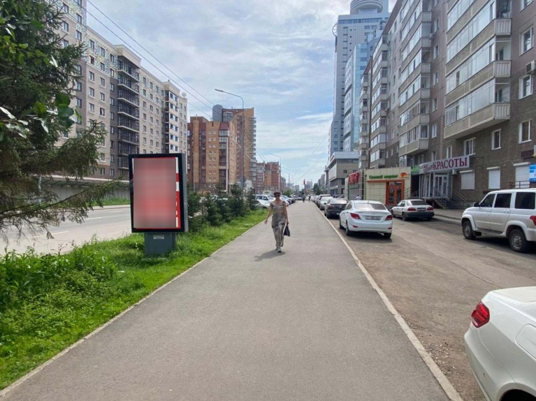 Фотография рекламного носителя, тип: Ситиформат 1.8x1.2, адрес: 78 Добровольческой Бригады ул., д.19, Красноярск, Красноярский край, Россия. Сторона Б №758176