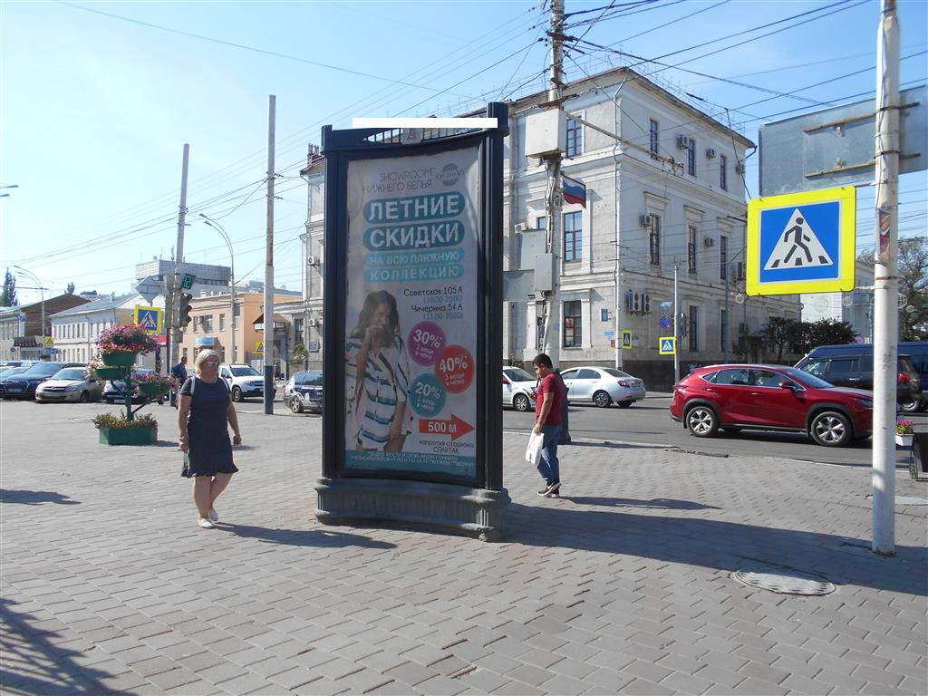 Фотография рекламного носителя, тип: Пиллар 3x1.4, адрес: Советская ул., д.93, Тамбов, Тамбовская область, Россия. Сторона С №432306