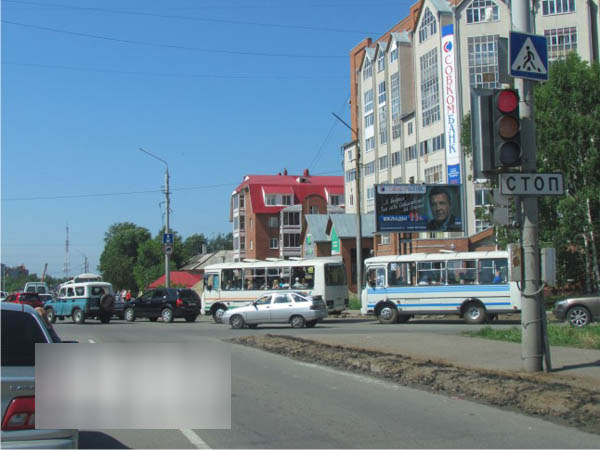 Фотография рекламного носителя, тип: Билборд 3x6, адрес: Иркутский тракт Х Рабочая ул., Томск, Томская область, Россия. Сторона А1-А3 №421726