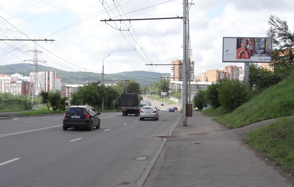 Фотография рекламного носителя, тип: Билборд 3x6, адрес: Елены Стасовой ул., напротив Юшкова ул., д.10в, Красноярск, Красноярский край, Россия. Сторона A №383598