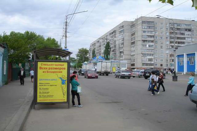 Фотография рекламного носителя, тип: Остановка 1.8x1.2, адрес: Базарная ул., ост. «Пензенская ул.», нечетная сторона, Тамбов, Тамбовская область, Россия. Сторона Б №550522