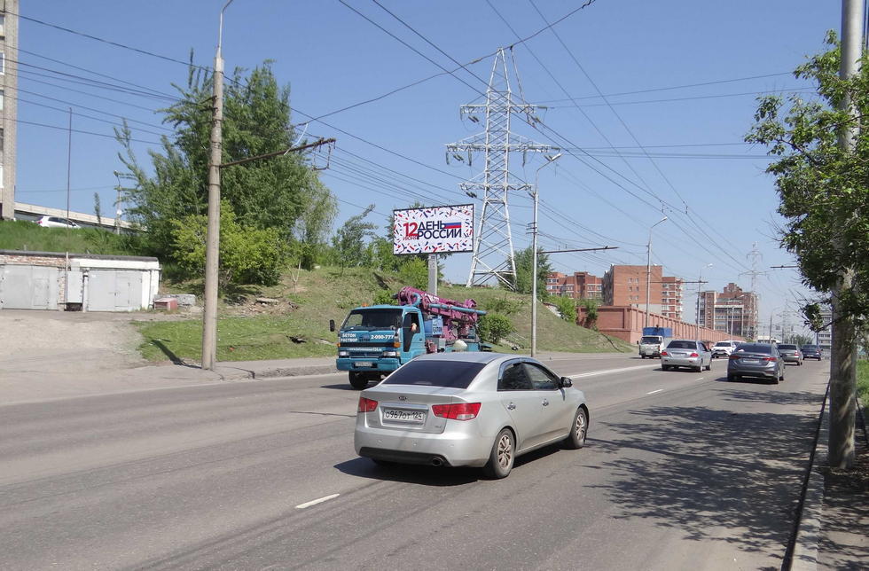 Фотография рекламного носителя, тип: Билборд 3x6, адрес: Елены Стасовой ул., напротив Юшкова ул., д.10в, Красноярск, Красноярский край, Россия. Сторона B №383601