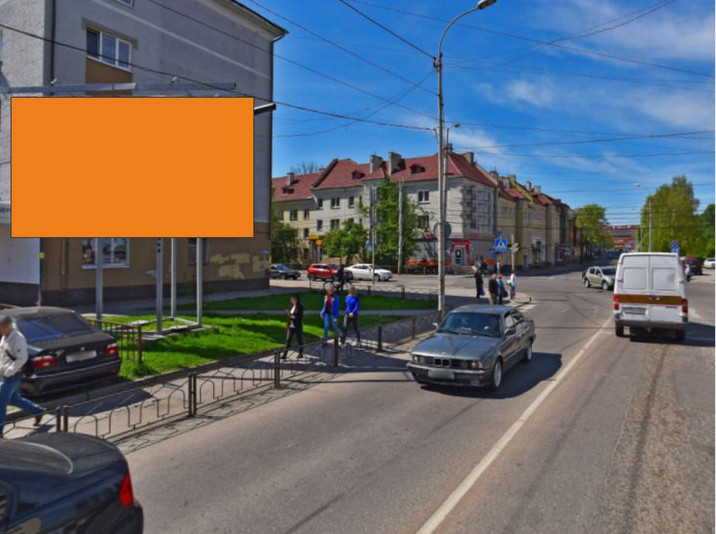 Фотография рекламного носителя, тип: Билборд 3x6, адрес: Озерова ул. Х Горького ул., поз.1, Калининград, Калининградская область, Россия. Сторона Б №973980