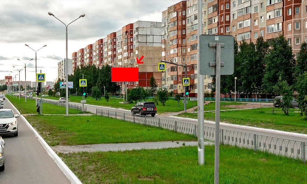 Фотография рекламного носителя, тип: Билборд 3x6, адрес: Интерациональная ул., д.57, поз.2, Нижневартовск, Ханты-Мансийский автономный округ – Югра, Россия. Сторона А №1068811