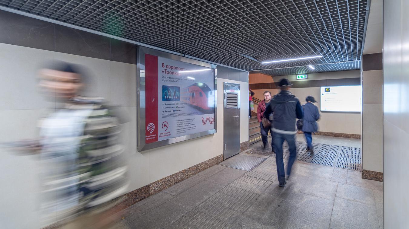 Фотография рекламного носителя, тип: Лайтбокс, адрес: Станция метро «Новые Черемушки», линия Калужско-Рижская, Москва, Россия. Сторона/вариант 1 №821881