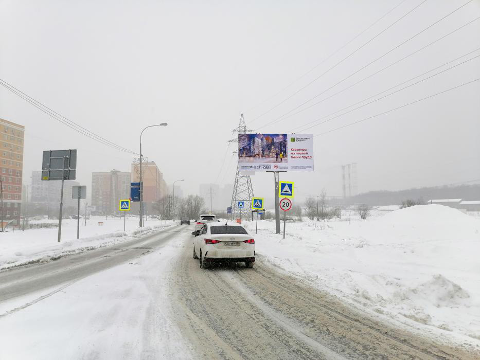 Фотография рекламного носителя, тип: Билборд 3x6, адрес: Коммунарка пос., Бачуринская ул., ост. "Микрорайон Москва А-101", Москва, Россия. Сторона A №950795