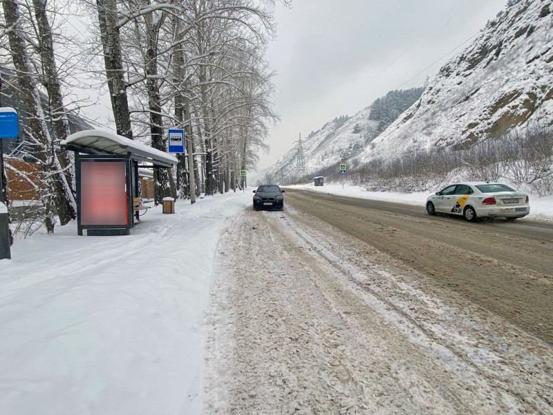 Фотография рекламного носителя, тип: Остановка 1.8x1.2, адрес: Лесная ул., д.85, поз.2, Красноярск, Красноярский край, Россия. Сторона Б №1097991
