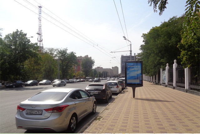 Фотография рекламного носителя, тип: Ситиформат 1.8x1.2, адрес: Советская ул., д.63, Ростов-на-Дону, Ростовская область, Россия. Сторона A1-A5 №782084