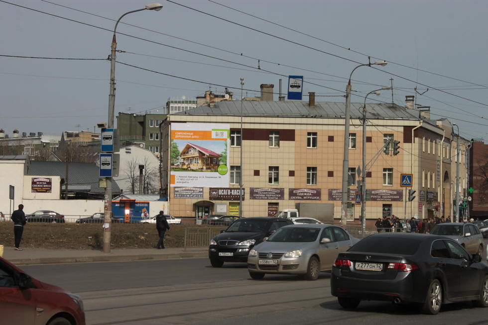 Фотография рекламного носителя, тип: Брандмауэр, адрес: Лядова пл. X Костина ул., д.13, Нижний Новгород, Нижегородская область, Россия. Сторона А №680459