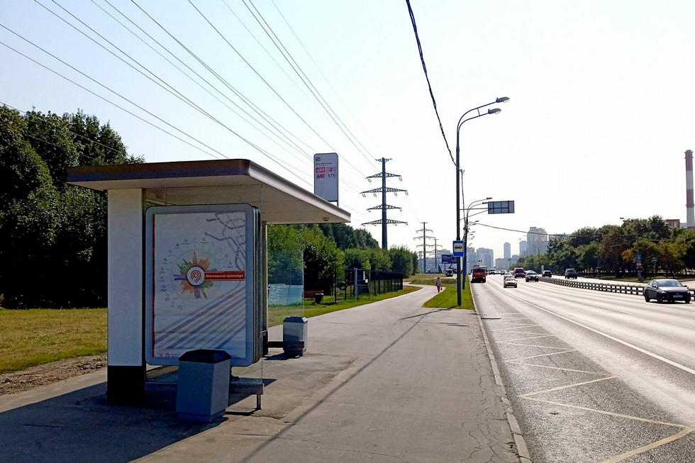 Фотография рекламного носителя, тип: Остановка 1.8x1.2, адрес: Пятницкое ш., д.23, стр.1, Москва, Россия. Сторона Б №933365