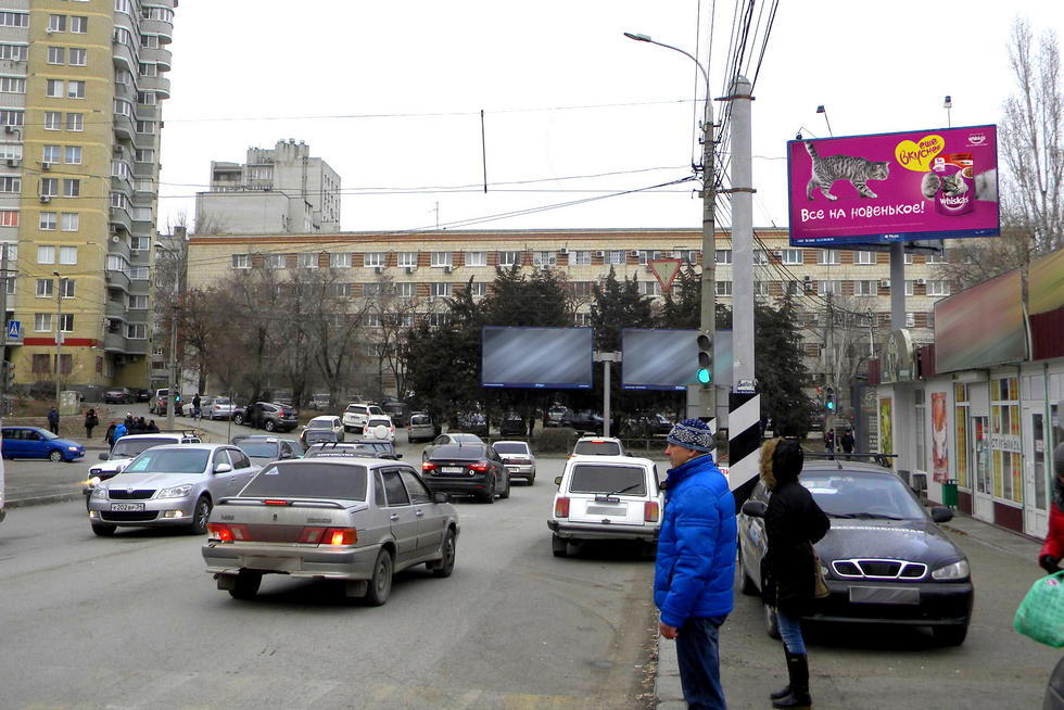 Фотография рекламного носителя, тип: Билборд 3x6, адрес: 7-ая Гвардейская ул. Х Коммунистическая ул., Волгоград, Волгоградская область, Россия. Сторона А1 №337501