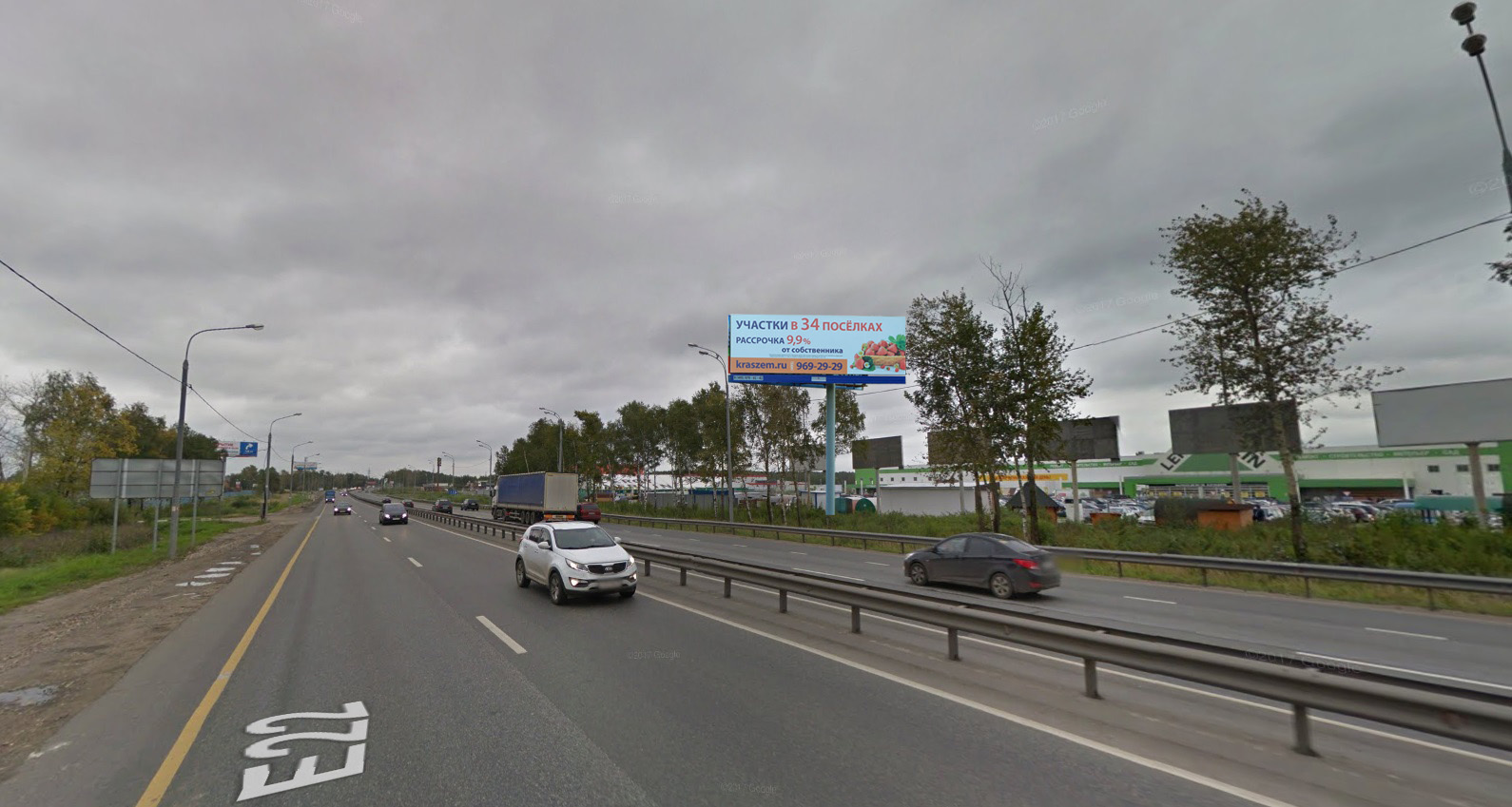 Фотография рекламного носителя, тип: Суперсайт 5x15, адрес: Горьковское ш., 51 970м, Московская область, Россия. Сторона А №792389