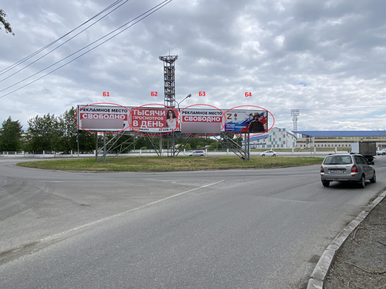Фотография рекламного носителя, тип: Билборд 3x6, адрес: Гагарина ул. Х Свердлова ул. Х Авиаторов пр-зд., кольцо, Ачинск, Красноярский край, Россия. Сторона Б1 №1005392