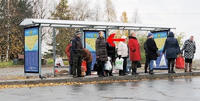 Фотография рекламного носителя, тип: Остановка 1.8x1.2, адрес: Северной Двины наб., д.24, поз.5, Архангельск, Архангельская область, Россия. Сторона Б №788352