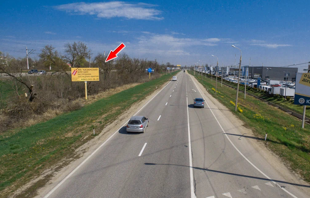 Фотография рекламного носителя, тип: Билборд 3x6, адрес: Краснодар-Новороссийск а/д, 17 732м, Краснодар, Краснодарский край, Россия. Сторона А №478002