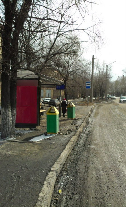 Фотография рекламного носителя, тип: Остановка 1.8x1.2, адрес: Калинина ул., д.80, Красноярск, Красноярский край, Россия. Сторона Б №593651