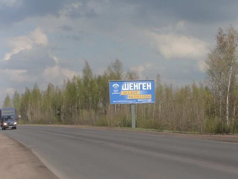 Фотография рекламного носителя, тип: Билборд 3x6, адрес: Киевское ш., 42 980м, Гатчина, Ленинградская область, Россия. Сторона А №478969