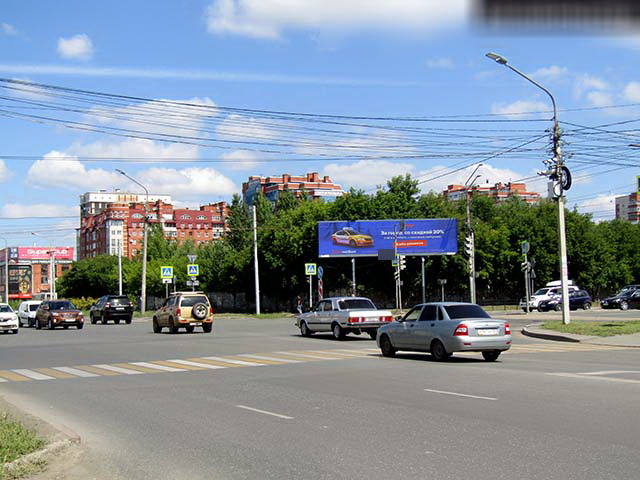 Фотография рекламного носителя, тип: Суперсайт 3x12, адрес: Жукова ул., д.99 Х Масленникова ул., Омск, Омская область, Россия. Сторона Ah1-Ah8 №649699