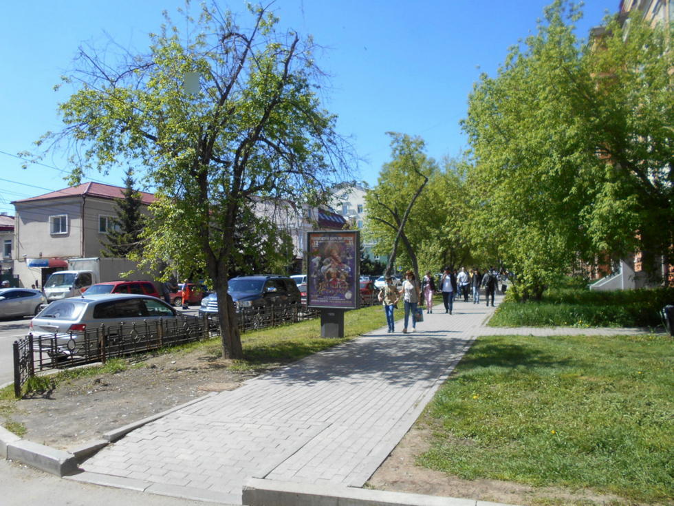 Фотография рекламного носителя, тип: Ситиформат 1.8x1.2, адрес: Красного Восстания ул., д.5, поз.2, Иркутск, Иркутская область, Россия. Сторона А №329148