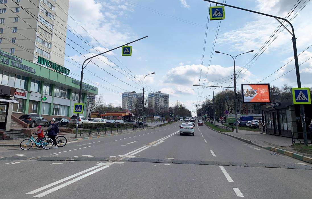 Фотография рекламного носителя, тип: Ситиборд 2.7x3.7, адрес: Видное пос., Советская ул., ТЦ Курс, Видное, Московская область, Россия. Сторона A1-A5 №785914