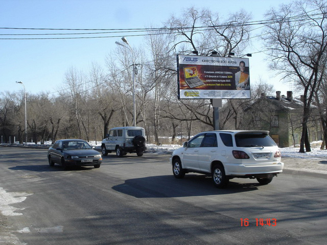 Фотография рекламного носителя, тип: Билборд 3x6, адрес: Волочаевская ул., д.73А Х Блюхера ул., Хабаровск, Хабаровский край, Россия. Сторона A1-А10 №481989