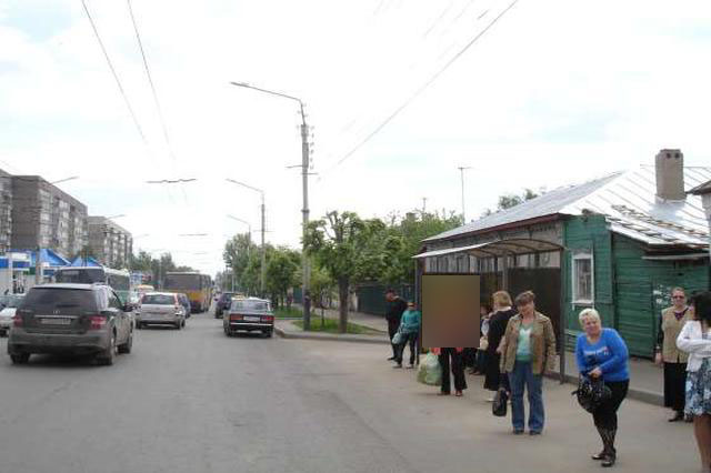 Фотография рекламного носителя, тип: Остановка 1.8x1.2, адрес: Базарная ул., ост. «Пензенская ул.», нечетная сторона, Тамбов, Тамбовская область, Россия. Сторона A №550521