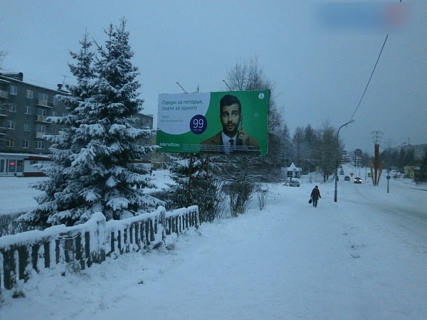 Фотография рекламного носителя, тип: Билборд 3x6, адрес: Бульвар Советов ул., д.3, Сегежа, Республика Карелия, Россия. Сторона Б №1002298