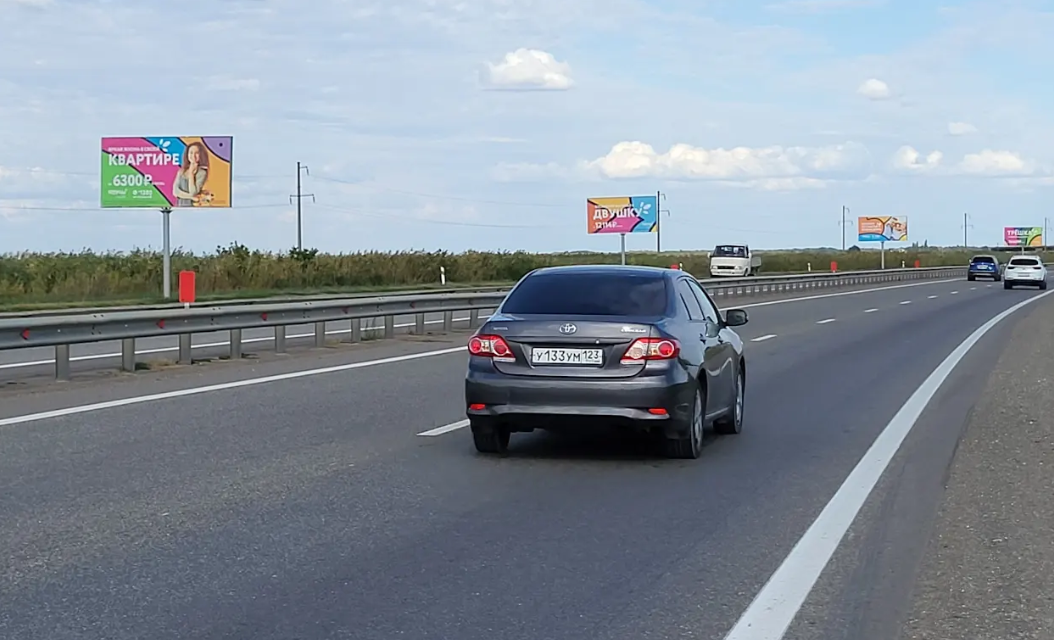 Фотография рекламного носителя, тип: Билборд 3x6, адрес: Краснодар - Славянск-на-Кубани - Крым а/д., 56 400м, Славянск-на-Кубани, Краснодарский край, Россия. Сторона Б №1028224