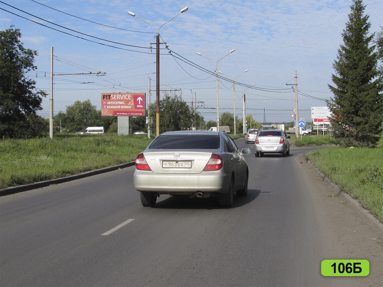 Фотография рекламного носителя, тип: Билборд 3x6, адрес: Комарова пр-т., д.1 Х Лукашевича ул., д.21, корп.1, Омск, Омская область, Россия. Сторона Б №419391