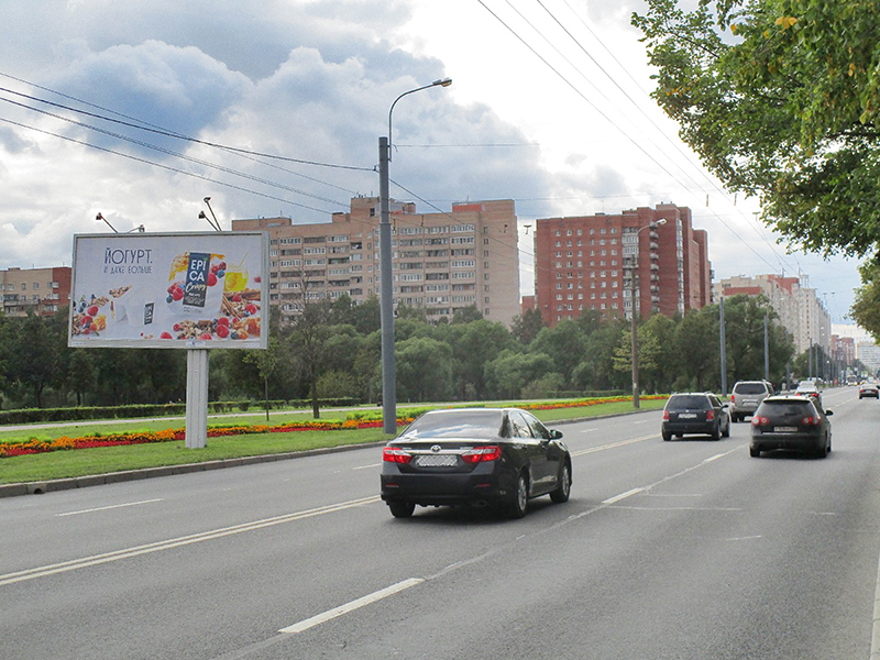 Фотография рекламного носителя, тип: Билборд 3x6, адрес: Ветеранов пр-т., Полежаевский парк, поз.1, Санкт-Петербург, Россия. Сторона B №1094354