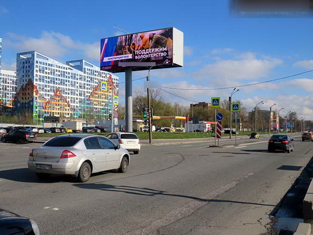 Фотография рекламного носителя, тип: Суперсайт 5x15, адрес: Октябрьская наб., д.46, лит.А, Санкт-Петербург, Россия. Сторона Bh1-Bh4 №679413