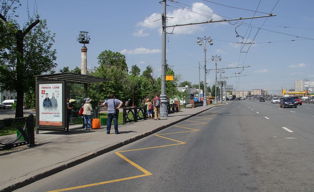 Фотография рекламного носителя, тип: Остановка 1.8x1.2, адрес: Мира пр-т., ост. Рижский вокзал, поз.1, Москва, Россия. Сторона Б №335012