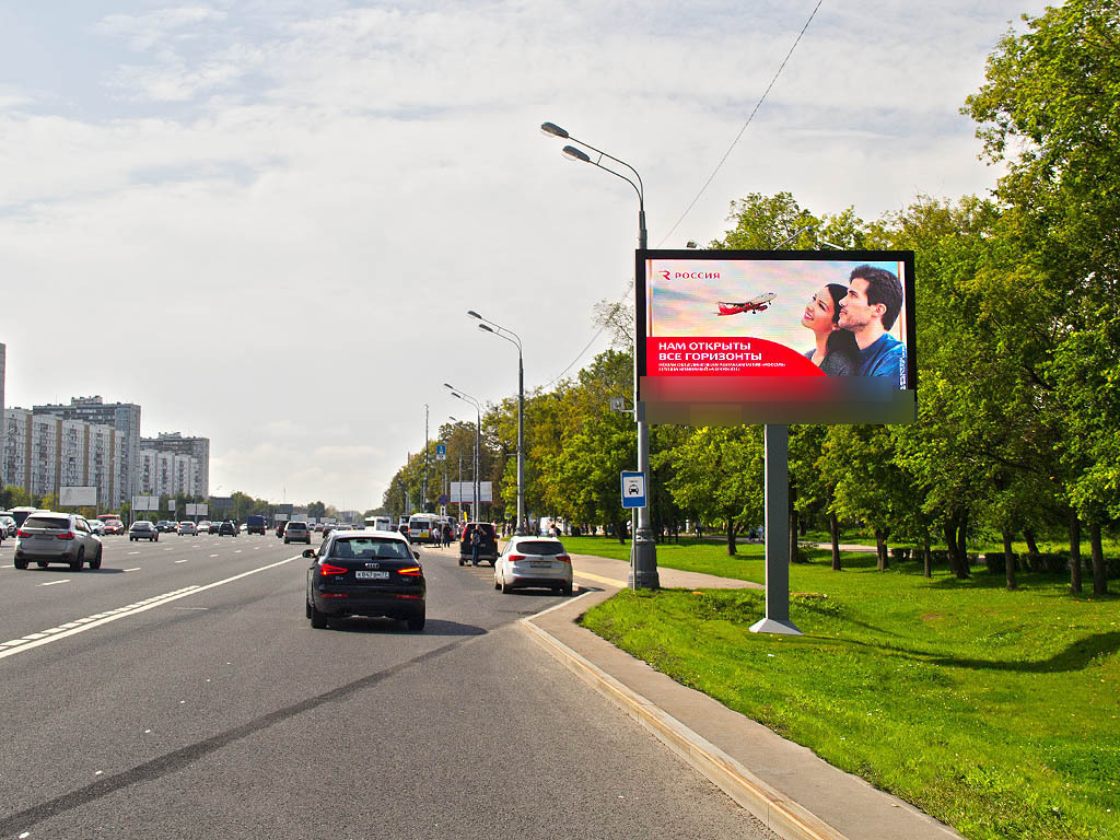 Фотография рекламного носителя, тип: Билборд 3x6, адрес: Кутузовский пр-т., д.52, Москва, Россия. Сторона Ah1-Аh4 №883048