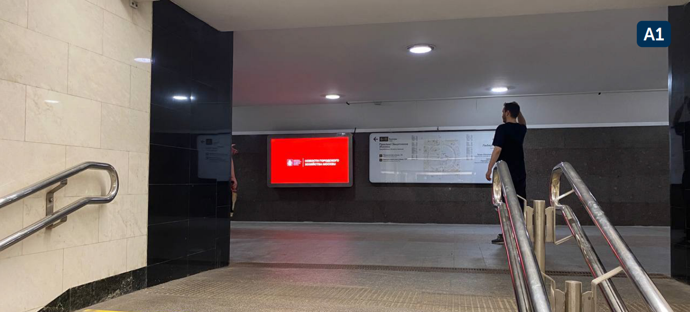 Фотография рекламного носителя, тип: Видеоэкран, адрес: Станция метро «Некрасовка», линия Некрасовская, Москва, Россия. Сторона/вариант А1 №1096809