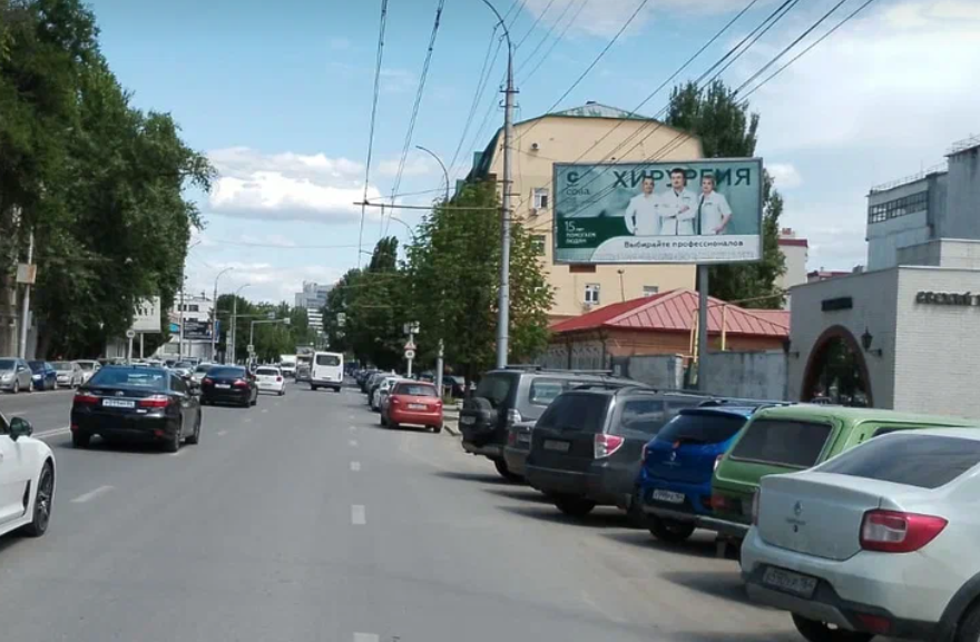 Фотография рекламного носителя, тип: Билборд 3x6, адрес: Чернышевского ул. Х Новоузенская ул., Саратов, Саратовская область, Россия. Сторона A №554425