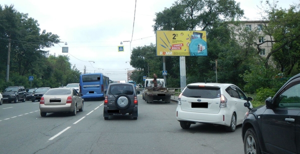 Фотография рекламного носителя, тип: Билборд 3x6, адрес: Океанский пр-т., д.74а, Владивосток, Приморский край, Россия. Сторона А №774852