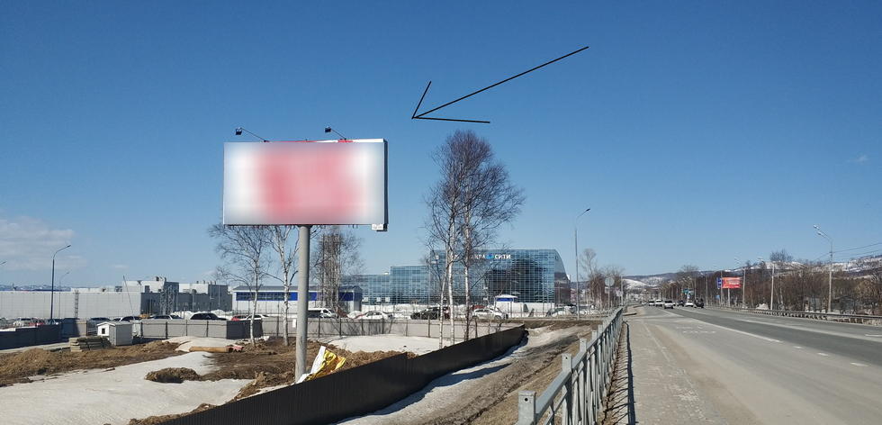 Фотография рекламного носителя, тип: Билборд 3x6, адрес: Южно-Сахалинск – Корсаков а/д, поз.2, Южно-Сахалинск, Сахалинская область, Россия. Сторона Б №1010712